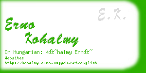 erno kohalmy business card